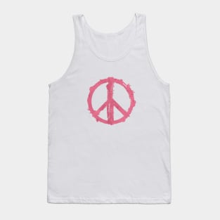 PEACE Symbol Dark Pink Tank Top